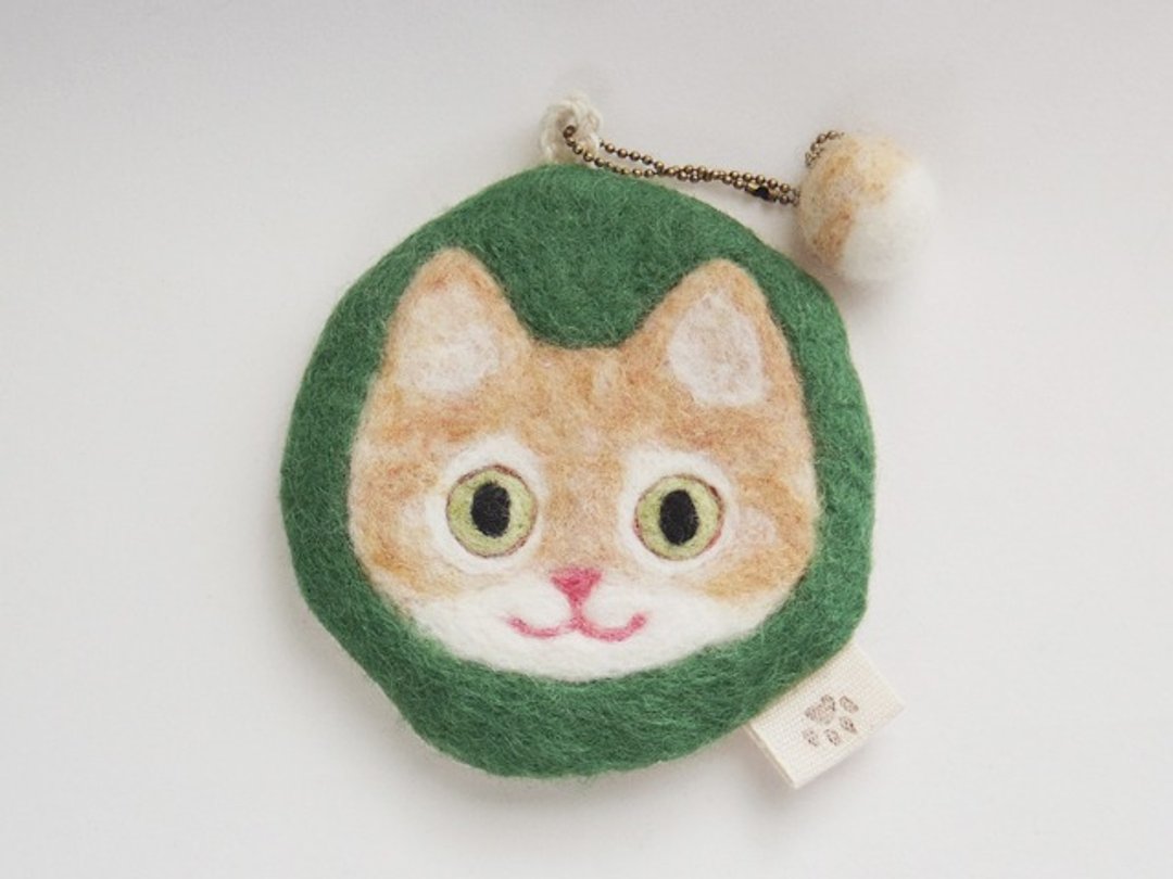 Cat face felt have various usage [red tabby and white] - 其他 - 羊毛 绿色
