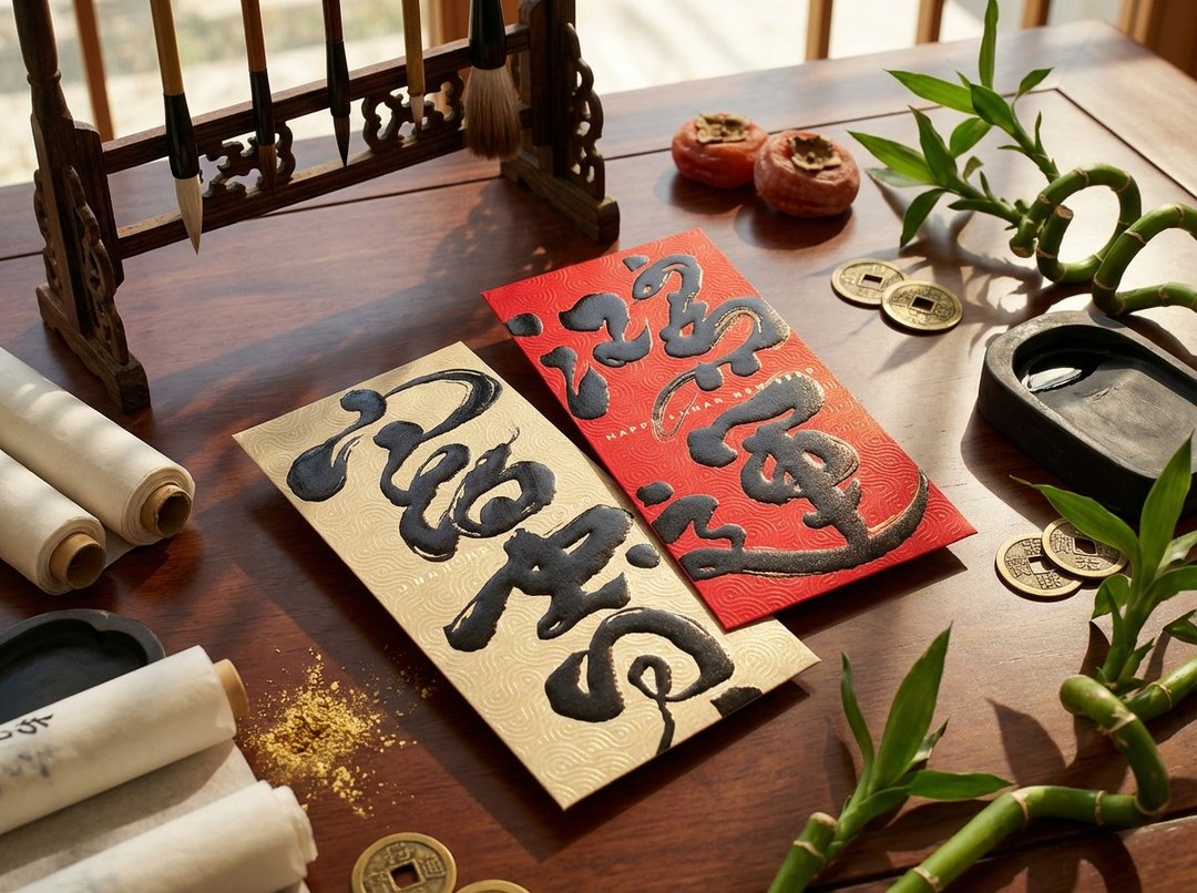 墨韵迎春丨原创利是封丨利是廊 - 红包/春联 - 纸 多色