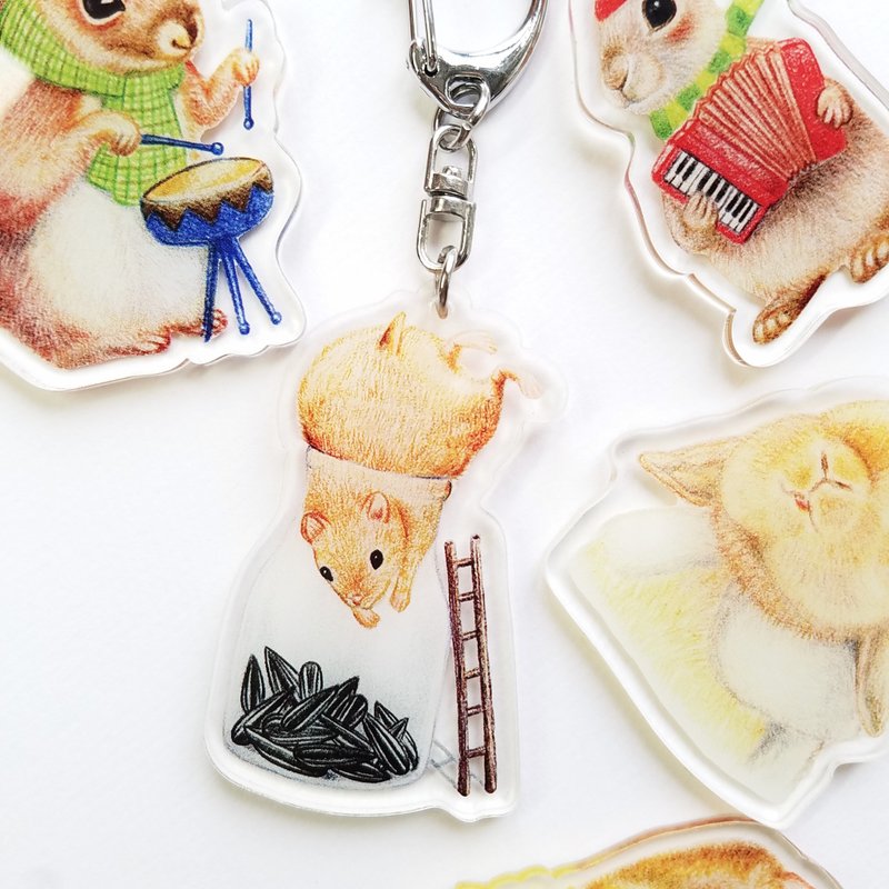 钥匙圈- 瓶子小鼠 - 钥匙链/钥匙包 - 塑料 多色