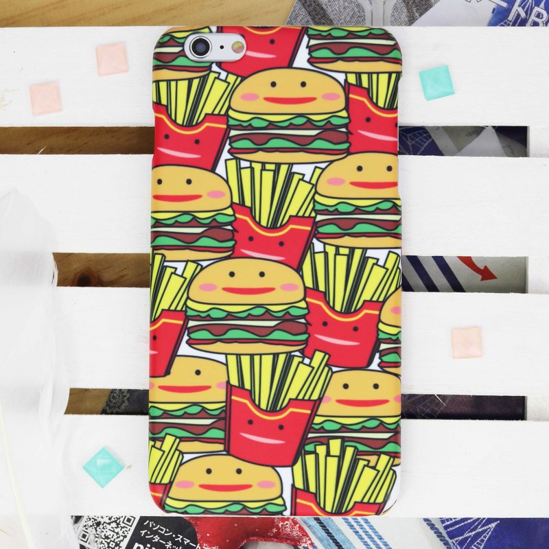 薯条汉堡磨砂手机壳iphone XS 7 Plus Galaxy S9 note 8 9 LG G7 - 手机壳/手机套 - 塑料 白色