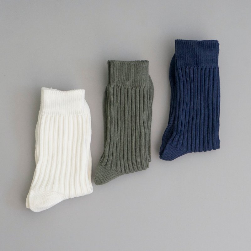 日常穿着 袜子套装(3双) 纯色 中长款袜子 男女均码 Socks - 袜子 - 棉．麻 多色