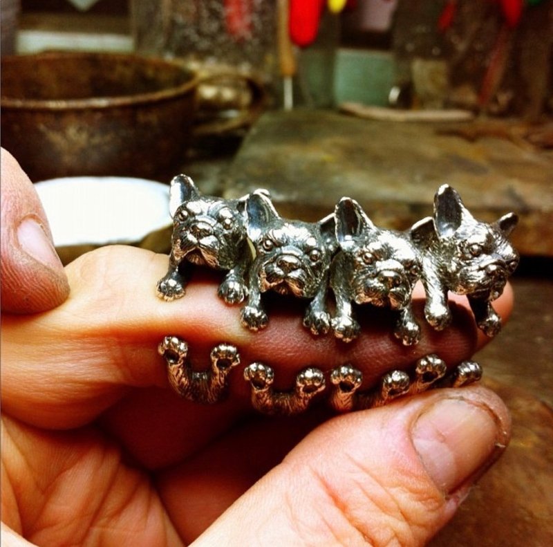 纯银法斗绕圈戒指 - 戒指 - 其他金属 