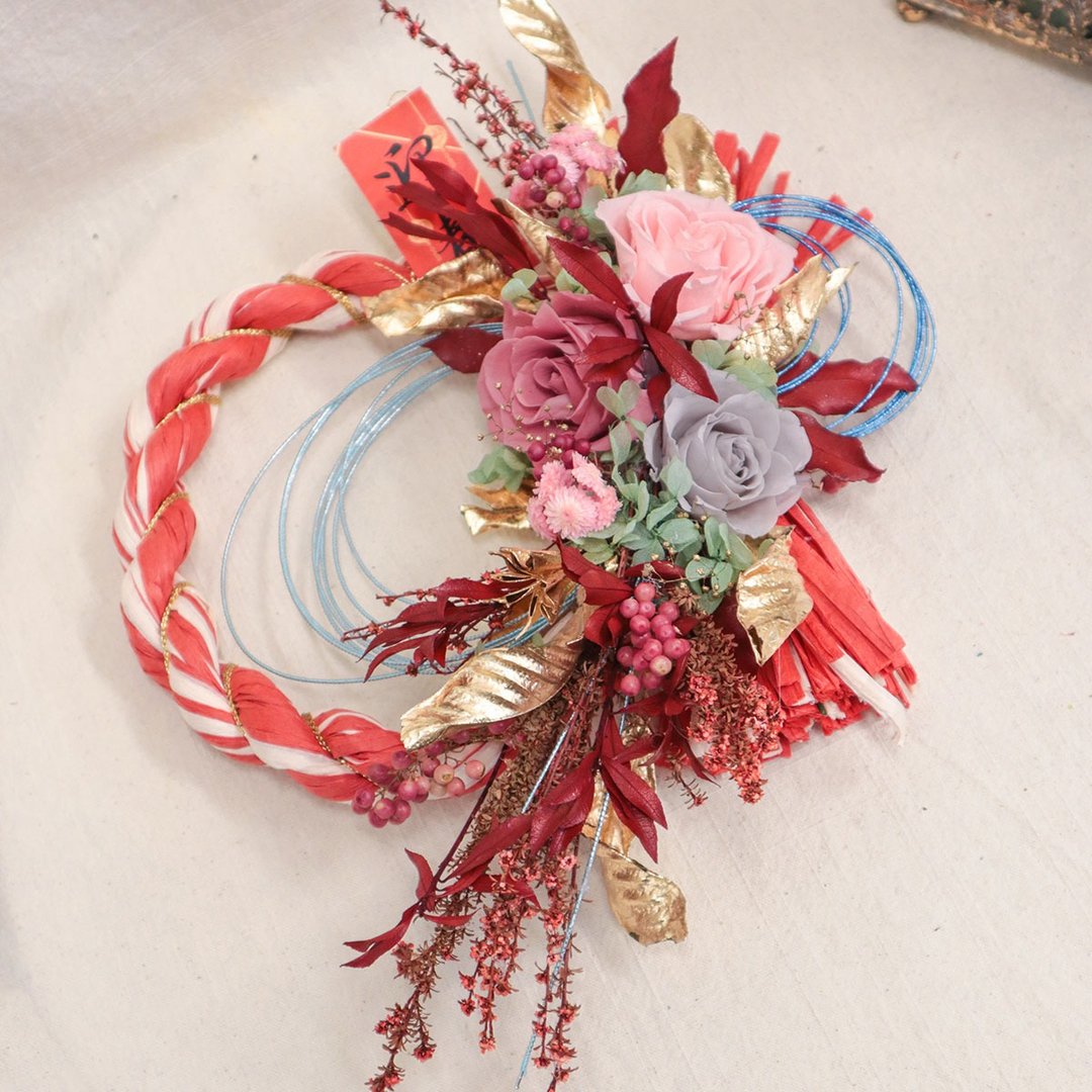 【一人成团】日式注连绳/新年花艺/春节祈福花礼/兔年祈福吊饰 - 植栽 - 植物．花 