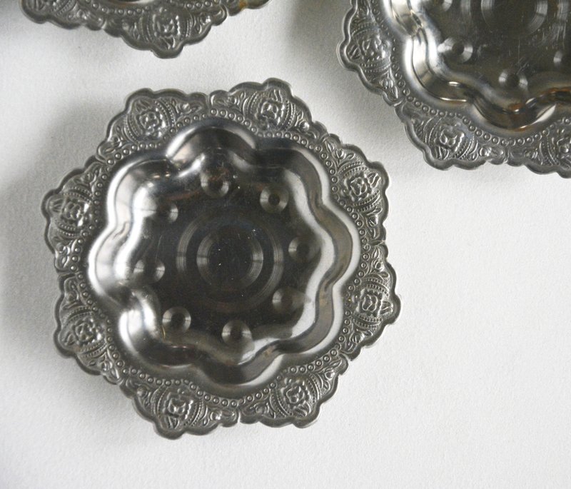 早期德国旧货 金属八角装饰小盘/杯垫 - 摆饰 - 其他金属 银色