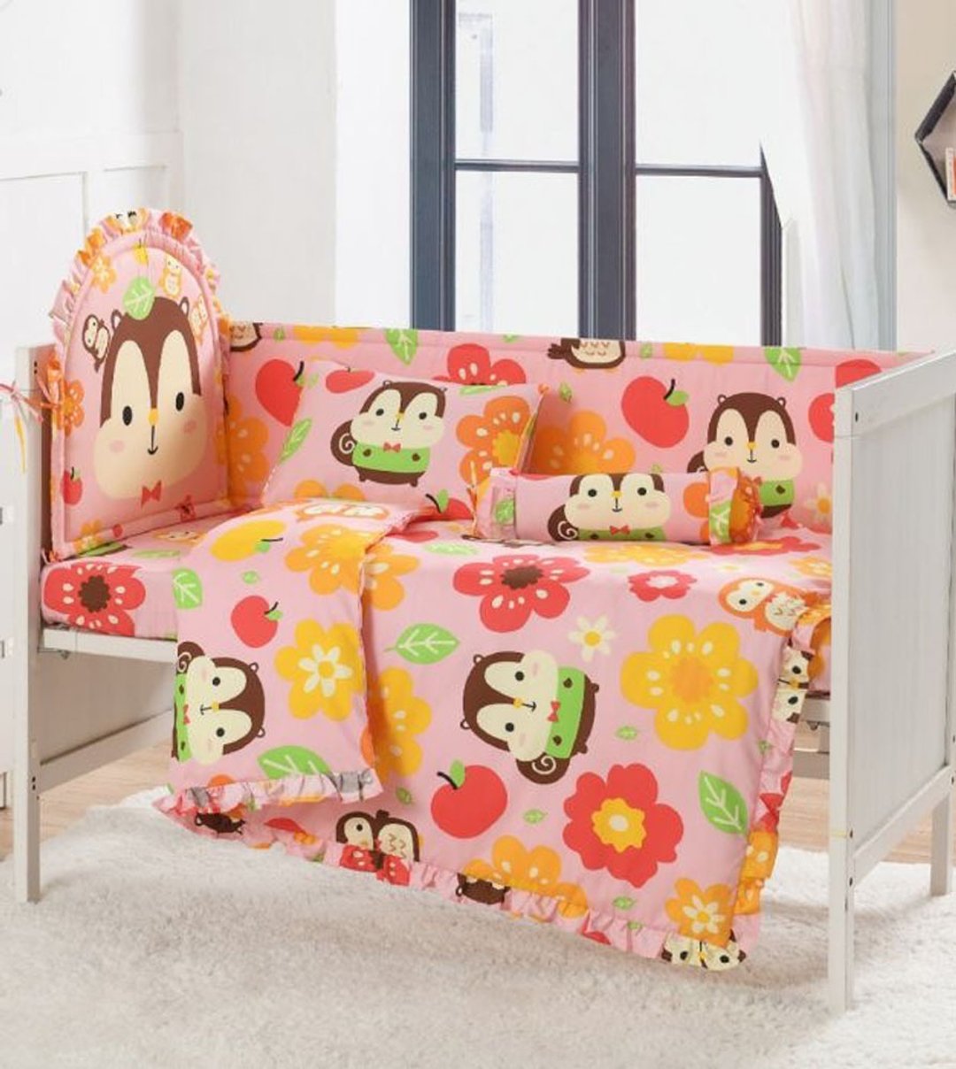Squly & Friends 婴儿套装 粉色花花 (SF002BBS00) - 婴儿床上用品 - 棉 粉红色