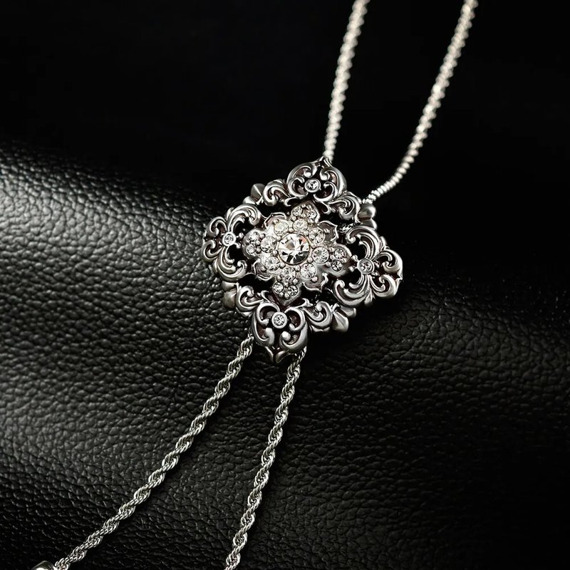 闪耀佳人 保罗领带 Bolo Tie 领绳项链 金属领绳 长项链 - 领带/领带夹 - 贵金属 银色