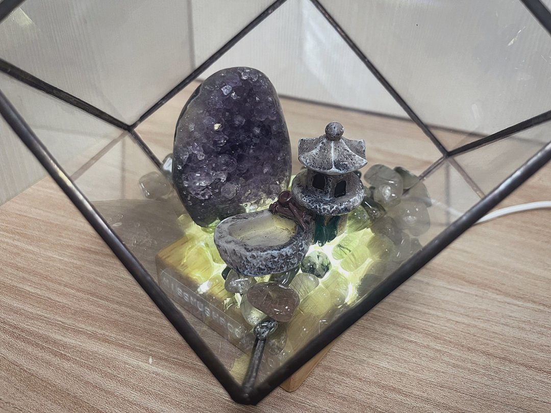 订制 | 斜口玻璃屋日式小财灯 | 水晶 | 居家灯饰 - 摆饰 - 水晶 紫色