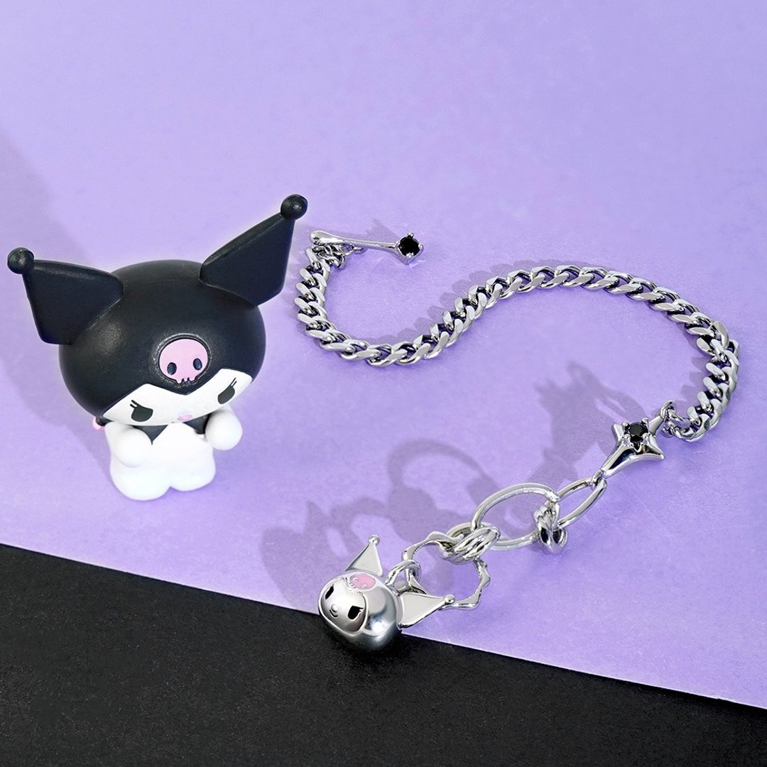 Kuromi World 系列-酷洛米造型手链 - 手链/手环 - 铜/黄铜 黑色