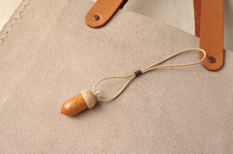 木雕橡实挂饰：榉木 × 枫木 - 其他 - 木头 橘色