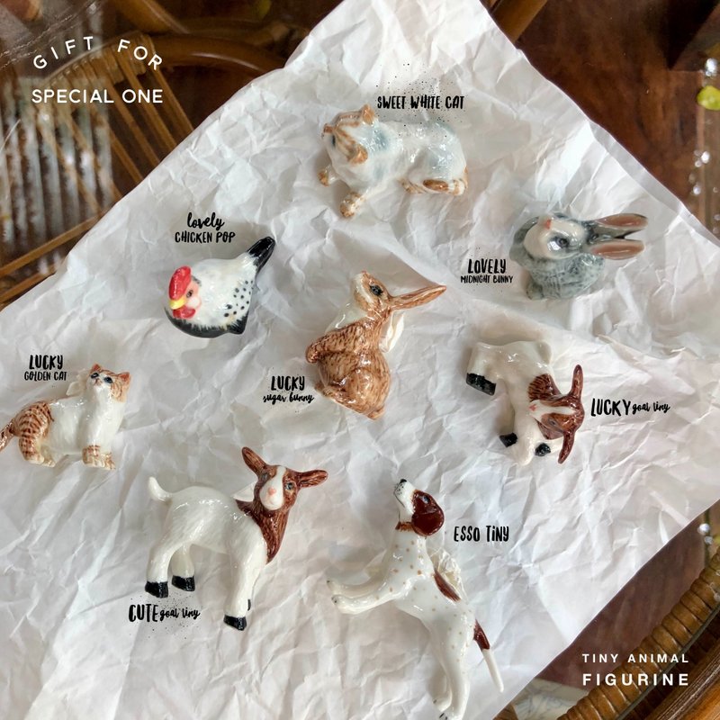 圣诞礼物 - 小动物雕像（1 个） - 花瓶/陶器 - 陶 多色