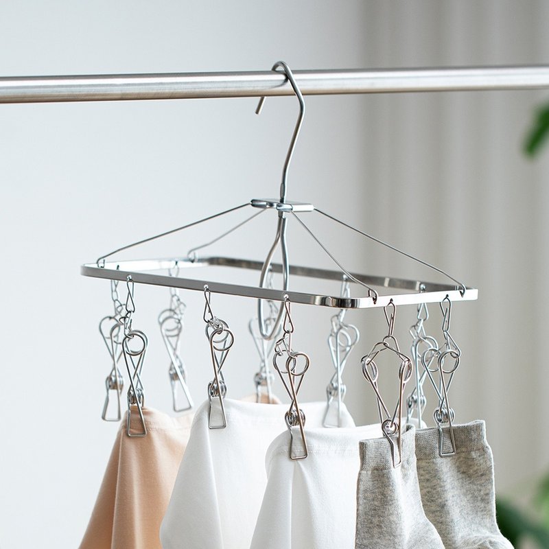 日本霜山 304不锈钢方形晾晒架(10夹) - 其他 - 不锈钢 银色