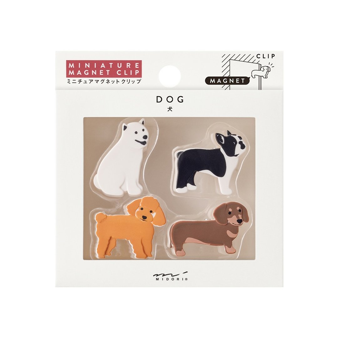 MIDORI 造型磁铁夹 4 入 - 狗狗款 - 冰箱贴/磁贴 - 其他金属 多色
