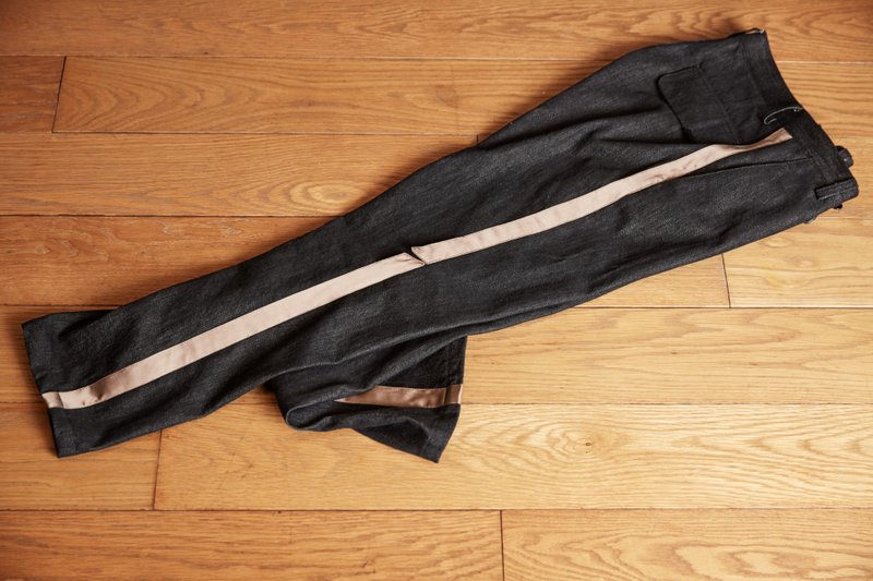 贴条牛仔裤 - 男士长裤 - 棉．麻 黑色