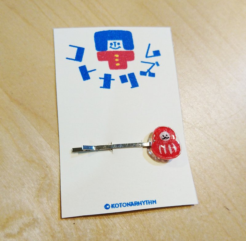 日本插画家Makoto Hidaka限量商品 - 手工制作 不倒翁发夹 - 发饰 - 塑料 红色