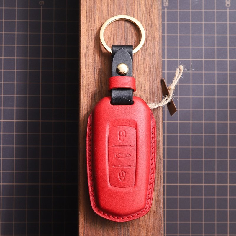 【疯匠定制】全手工制作For Geely Auto 吉利车钥匙皮套 车钥匙包 - 钥匙链/钥匙包 - 真皮 