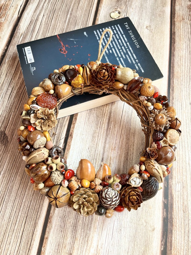 果实圣诞花圈/花环(含果实直径约22厘米)/植物种子 - 植栽/盆栽 - 植物．花 