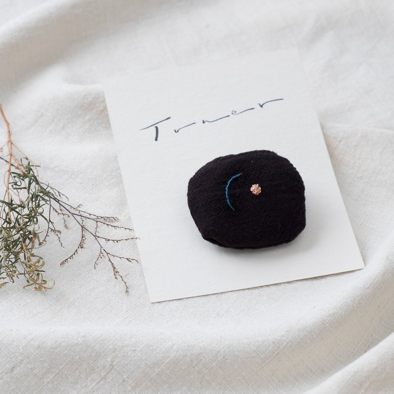 叶 音   系列胸针 Nocturne - 胸针 - 棉．麻 黑色