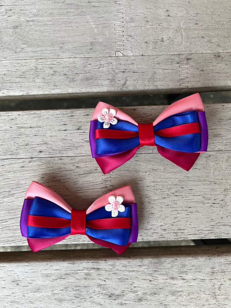 女儿的双蝴蝶结发夹，公主系列 Mulan 图案手工发饰 - 发饰 - 其他材质 