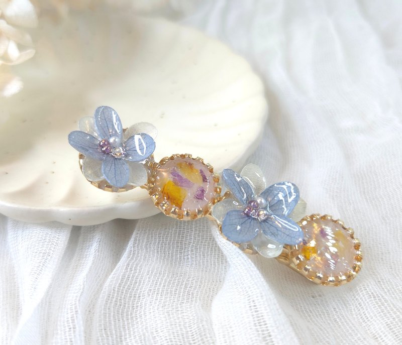 铂金木绣球花发夹 - 发饰 - 植物．花 蓝色