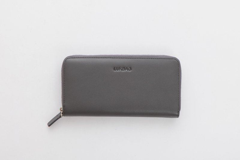 真皮大容量长夹|石墨灰【父亲节礼物】【礼物包装】 - 皮夹/钱包 - 真皮 灰色