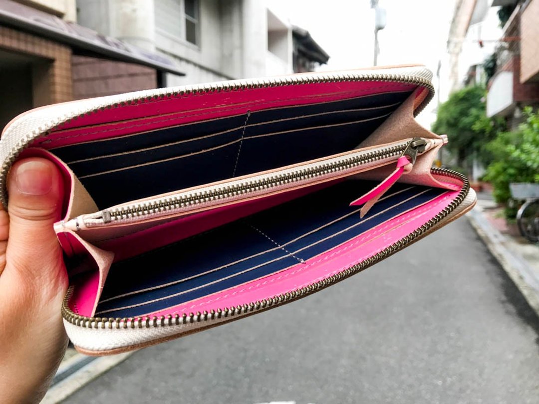 ROUND Pounding adult spicy pink round zip wallet smartphone is also OK RZW-PPNN-WPP-H - 皮夹/钱包 - 真皮 粉红色