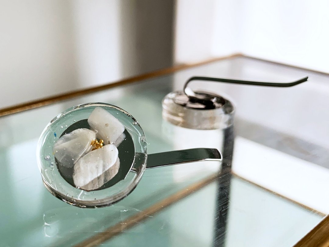 [June Birthstone] White Moonstone Pony Hook (Hair Ornament) Hair Accessory - 发饰 - 其他材质 透明
