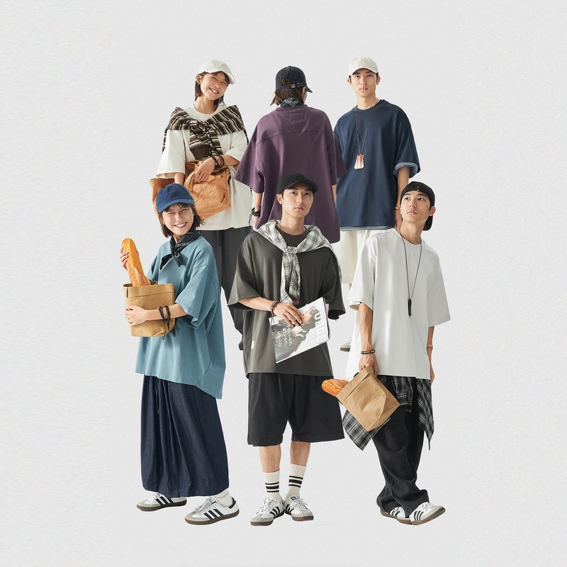 TopBasics 后背破缝T恤 - 男装上衣/T 恤 - 棉．麻 蓝色