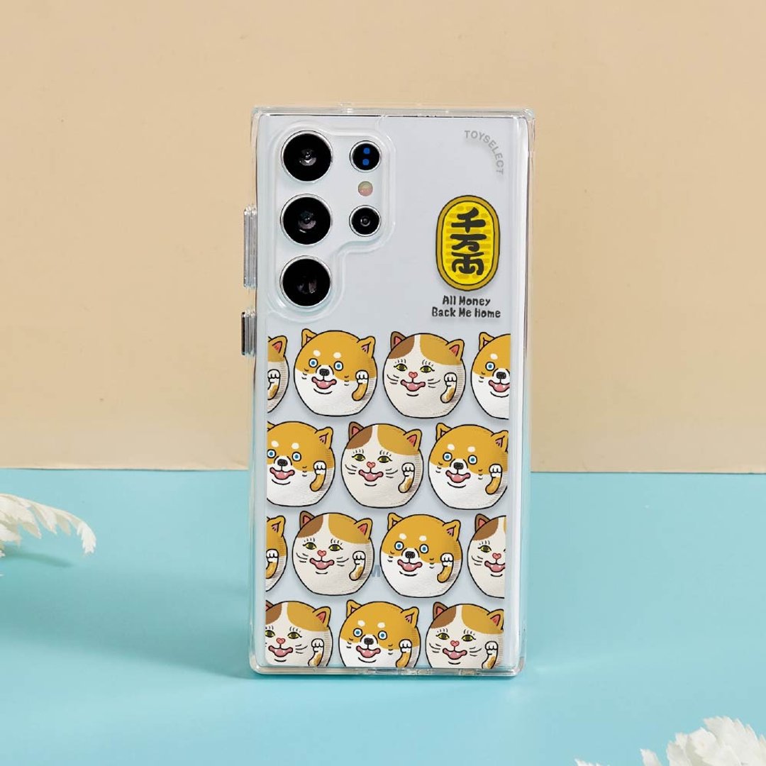 保罗先生 猫派狗派招财滚滚来防摔透明SAMSUNG手机壳 - 手机壳/手机套 - 塑料 多色