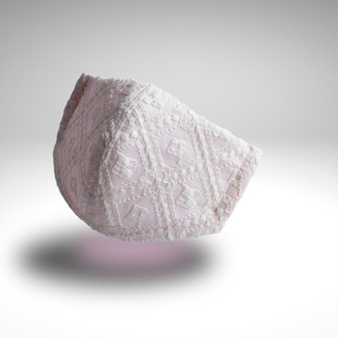 PSNY Square Tile Lace White Filtered Mask LW12 - 口罩 - 棉．麻 