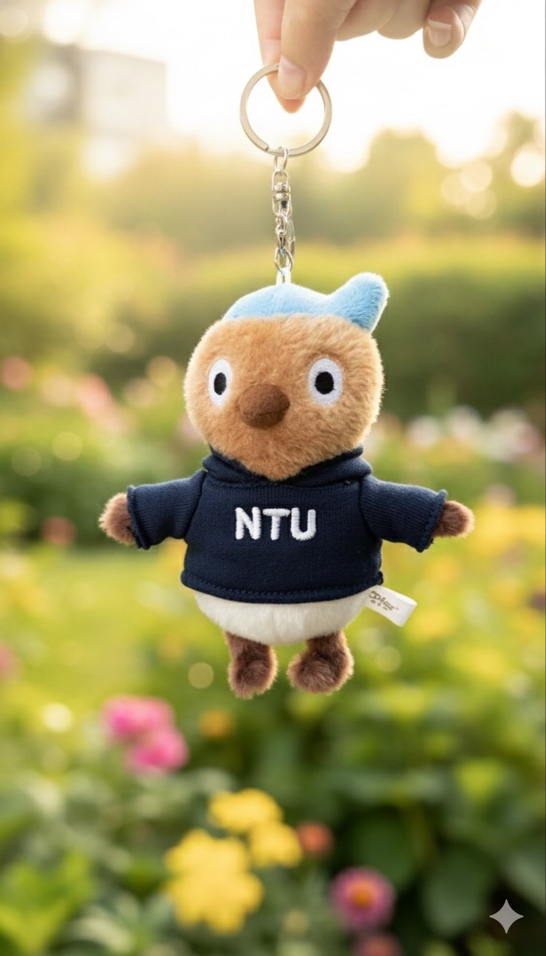 【台湾大学/台大】NTU 帽 T 萌三宝_大笨鸟挂饰钥匙圈_深蓝 - 吊饰 - 其他人造纤维 