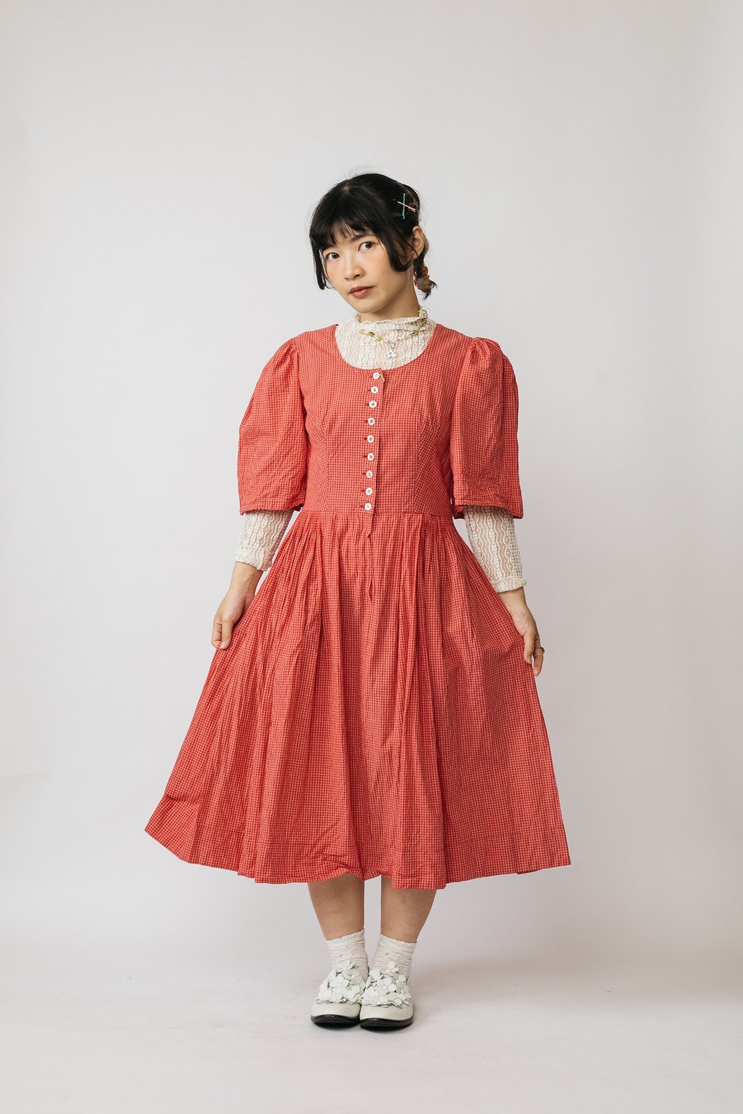 Tyrolean Dress 提洛尔洋装 古着【初恋贩卖所】Vintage.B685 - 洋装/连衣裙 - 棉 