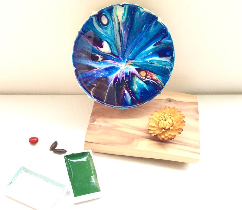 蓝色年轮---流动画抽象艺术装饰画/小品装饰画/居家情景佈置 - 摆饰 - 亚麻 多色