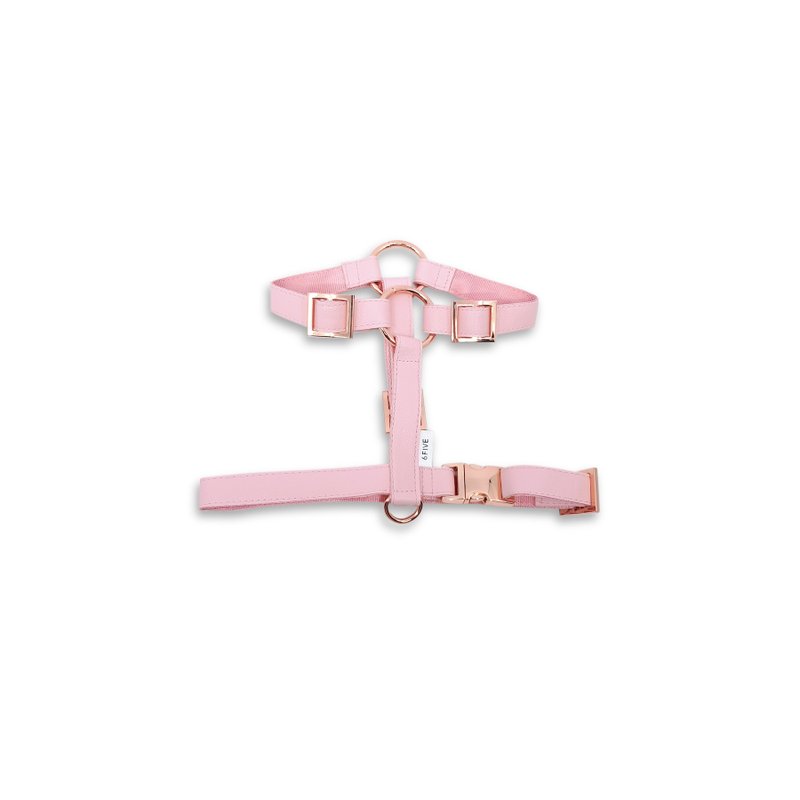 Blush Dog and Cat Harness with Rose Gold Hardware - 项圈/牵绳 - 其他材质 粉红色