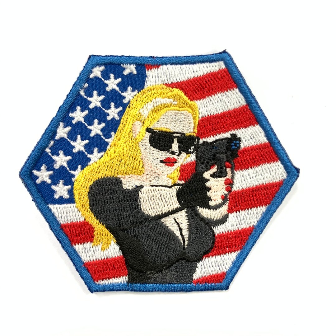 USA 美国女特务 爱国 电绣刺绣徽章 胸章 立体绣贴 装饰贴 绣片贴 - 徽章/别针 - 绣线 多色