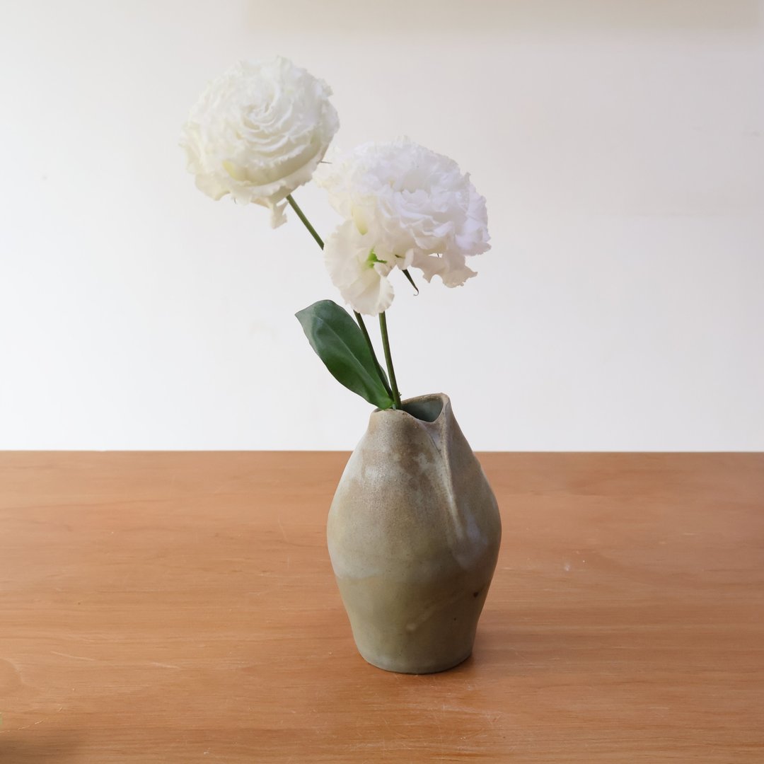 碧玉 柴烧陶花瓶 - 花瓶/陶器 - 陶 绿色