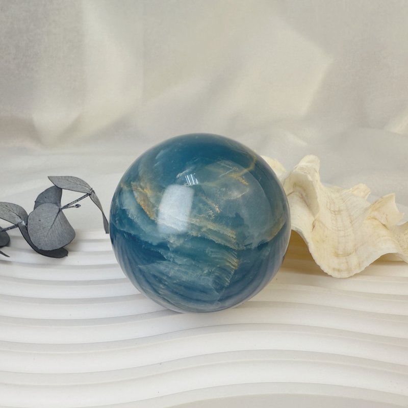 原矿球/心灵力量-海洋蓝力士水晶球 - 摆饰 - 水晶 