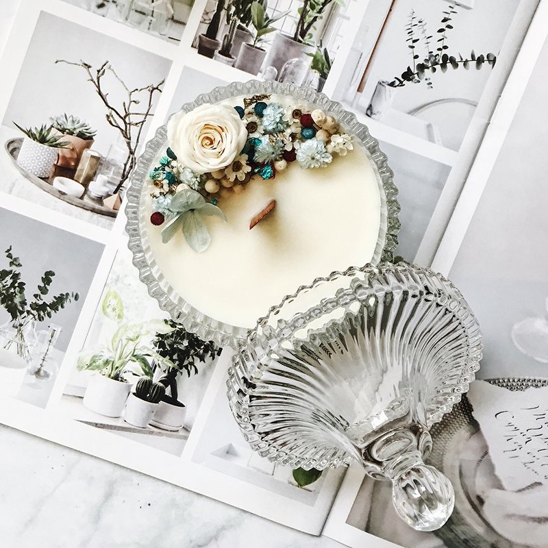 【定制化礼物】手作花草容器香氛蜡烛天然大豆蜡-180g - 蜡烛/烛台 - 蜡 