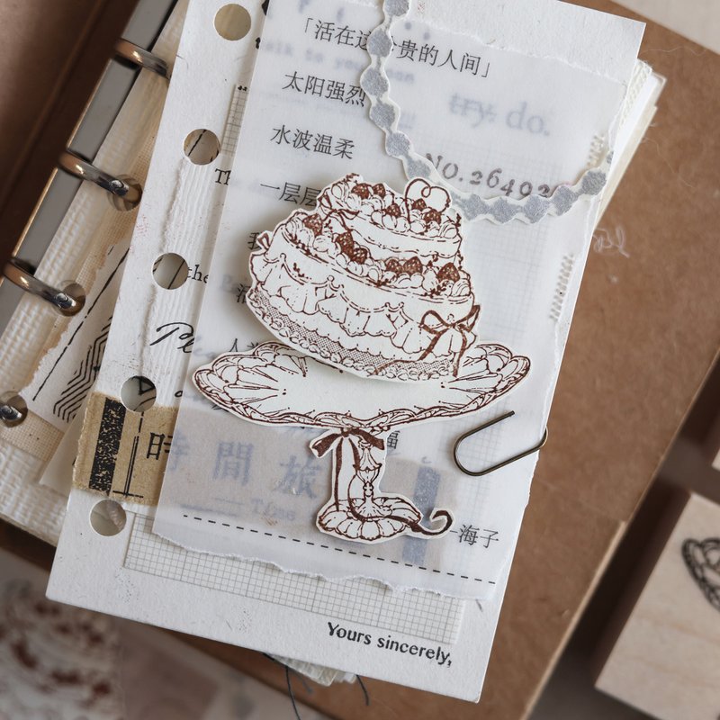 草莓蛋糕 蜡烛数字 原创手帐木制印章 - 印章/印台 - 橡胶 