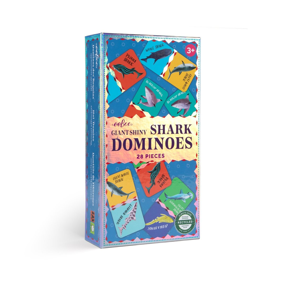eeBoo 骨牌游戏 - Giant Shiny Shark Dominoes 鲨鱼与好朋友骨牌 - 桌游/玩具 - 纸 蓝色