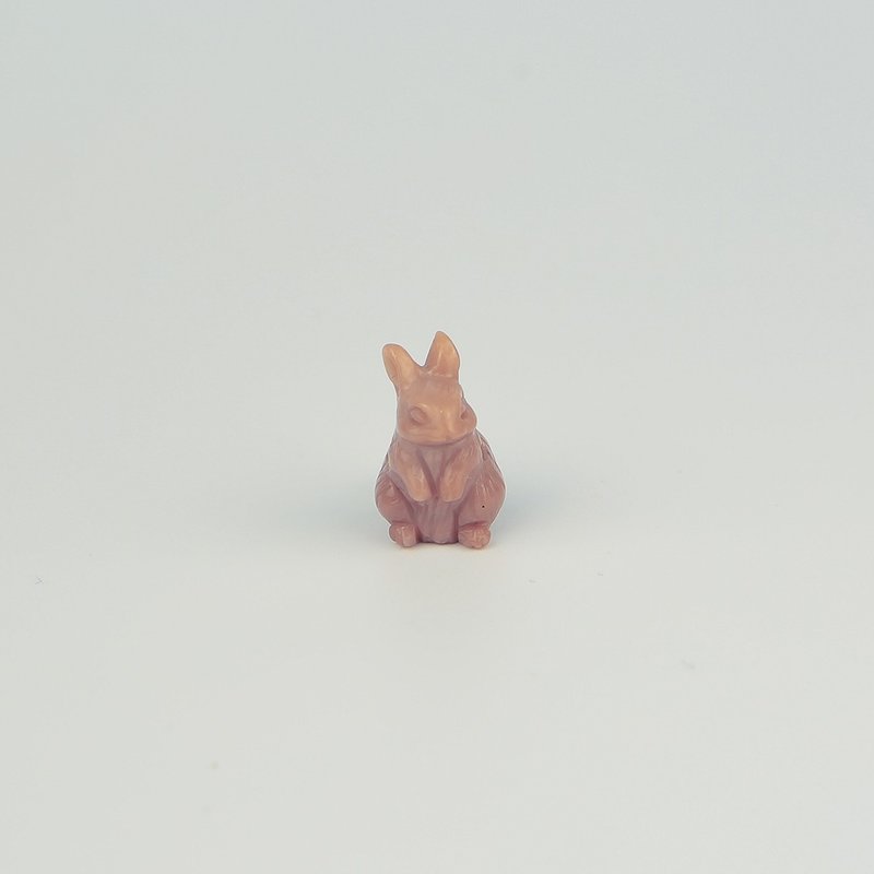 051938月夜兔/淡朱色/带孔素材/月夜城/阿拉善/晶石/天然/水晶 - 金工/饰品 - 水晶 红色