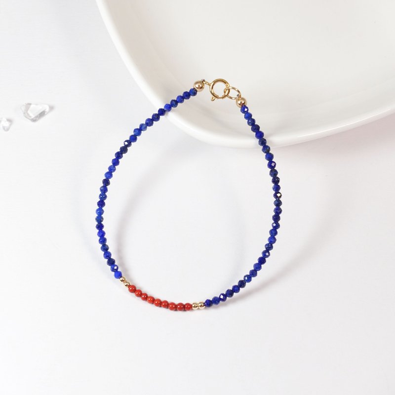 12月诞生石青金石 × 玛瑙 l 平安守护 × 打开好运 14KGF手链 - 手链/手环 - 水晶 多色