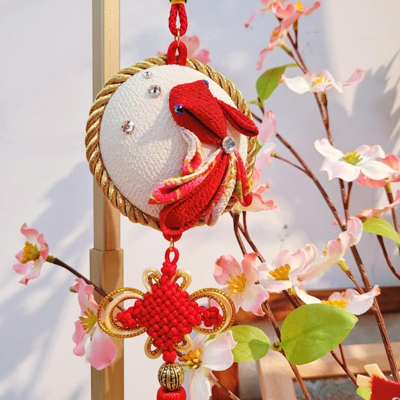 年年有鱼(余)新年挂饰-つまみ细工/新年手作体验 - 金工/饰品 - 聚酯纤维 