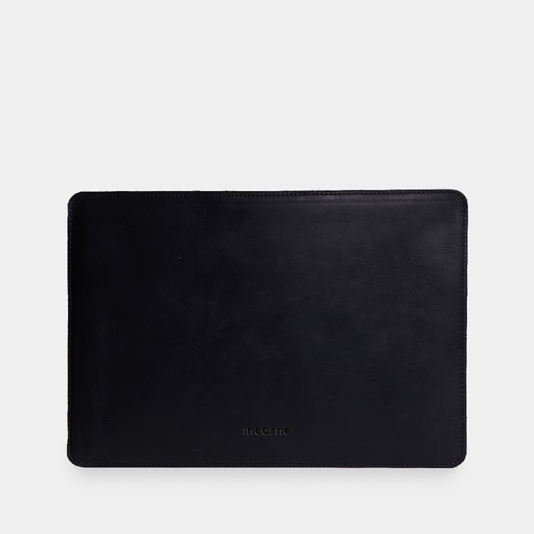 MacBook Air/Pro皮质笔记本电脑保护套——日常使用的纤薄黑色保 - 电脑包 - 真皮 黑色