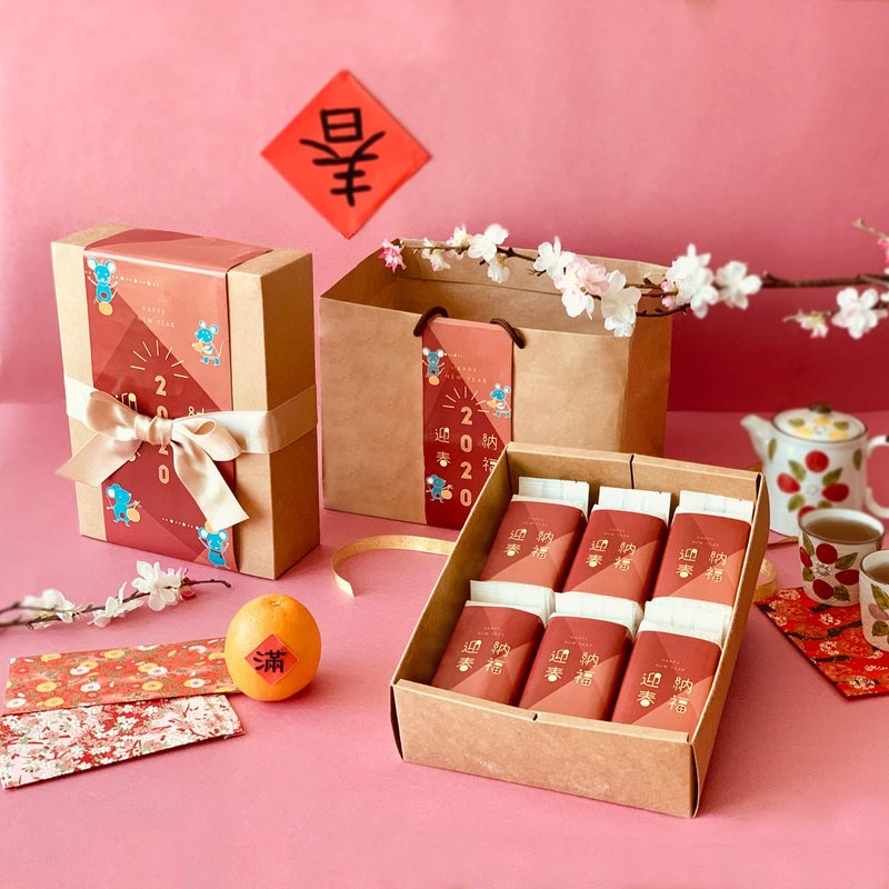 台湾包邮│新年贺礼│红到发紫米礼盒【迎春纳福】4盒组 鼠年礼盒 - 五谷杂粮/米 - 新鲜食材 红色