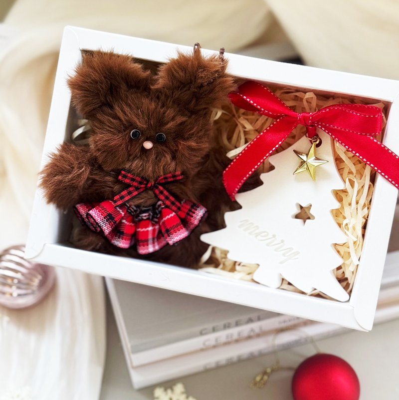 圣诞礼盒_手作毛料娃娃moru doll × 圣诞扩香片 - 香薰/精油/线香 - 其他材质 
