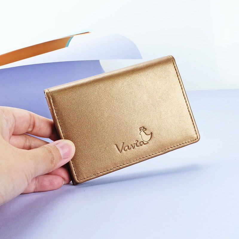 Bronze Pearl Mini Purse / Cow Leather - 皮夹/钱包 - 真皮 金色