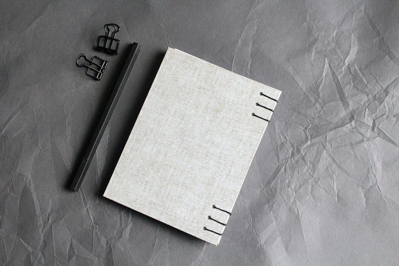 时尚 仿布纹 防水塑胶面 硬皮 手缝 笔记本 - 笔记本/手帐 - 纸 白色