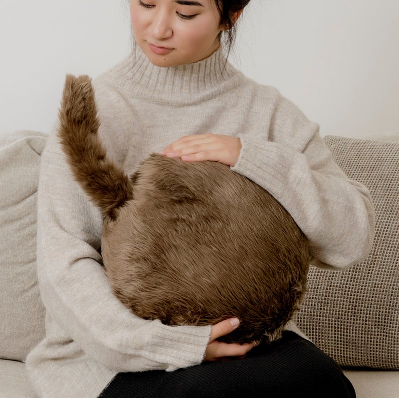 Qoobo FRENCH BROWN - 枕头/抱枕 - 压克力 咖啡色