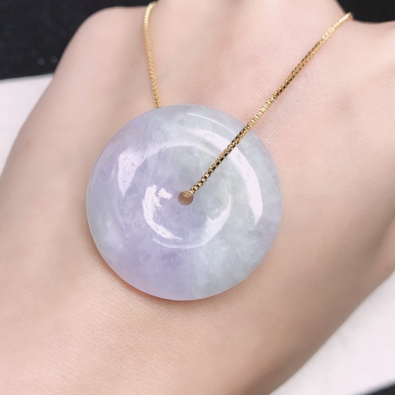 【愿·平安】紫罗兰翡翠平安扣吊饰 | 天然缅甸玉A货翡翠 | 送礼 - 吊饰 - 玉石 多色