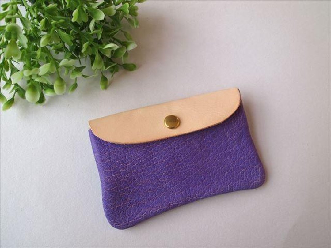 Pig leather soft card case [hand-dyed leather pass case] 1680011 - 名片夹/名片盒 - 真皮 蓝色